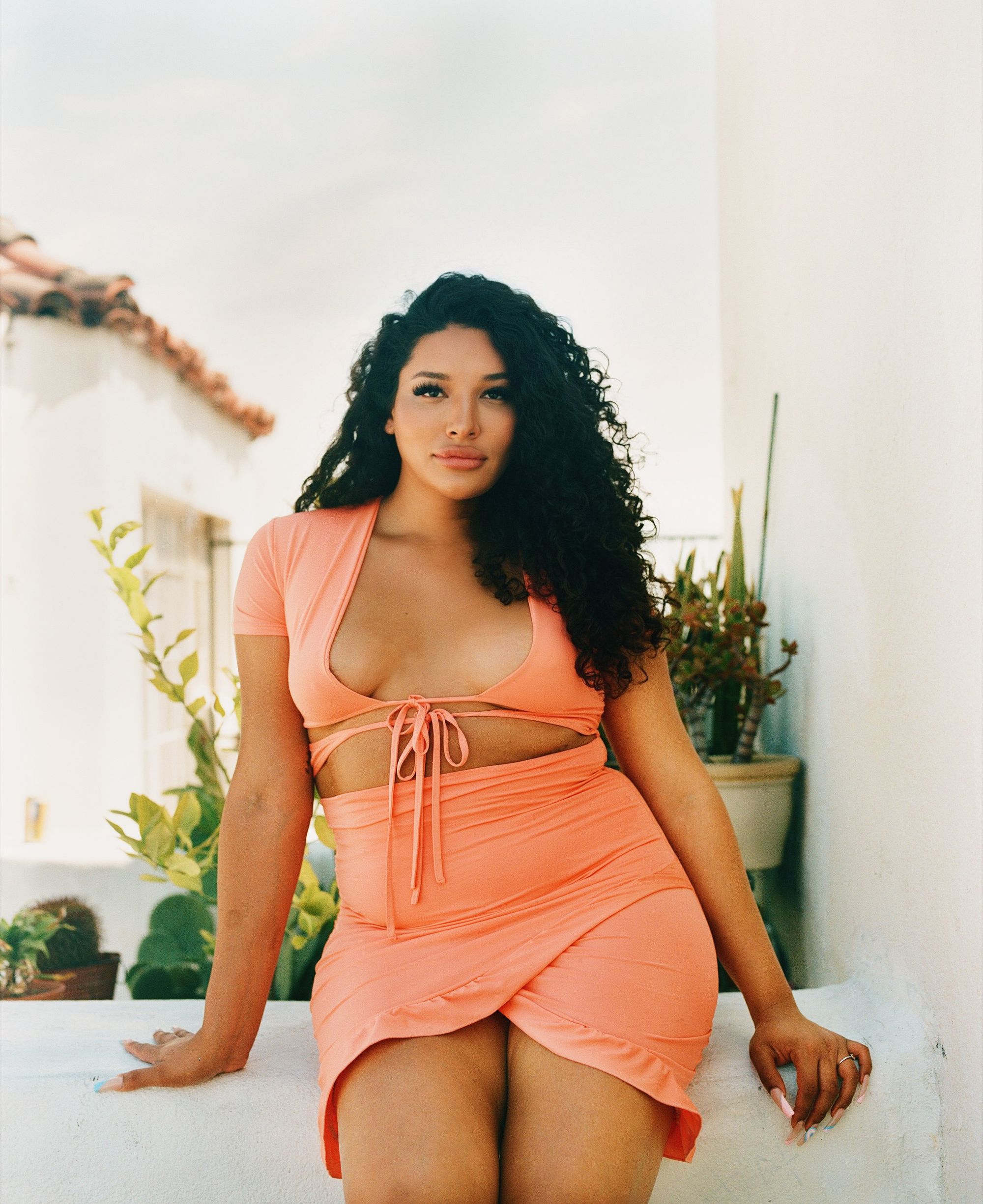 Vanessa posing on LA rooftop